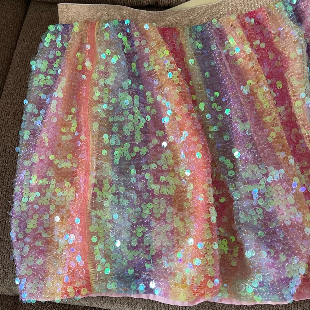 Iridescent Pastel Sequin Strapless Top